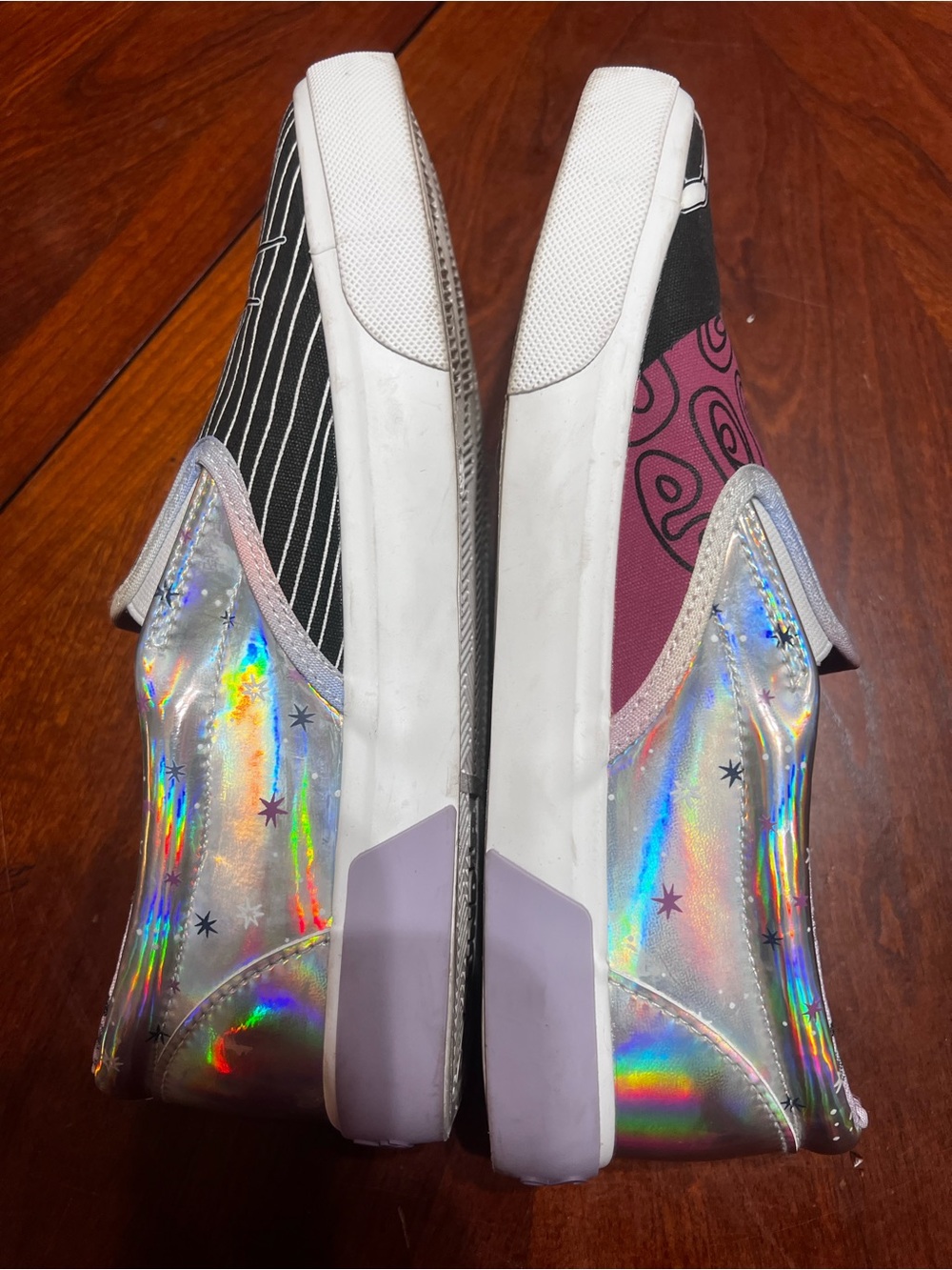 Disney Slip-On Sneakers, Black, Purple, Yellow, Blue Jack and Sally Slip On - Picture 9 of 10